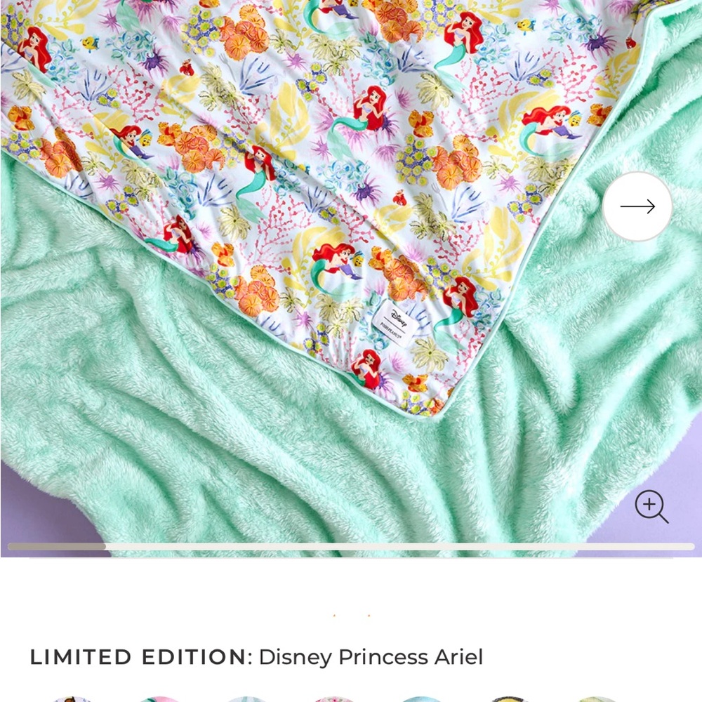 Posh Peanut Disney Princess Ariel Blanket - Multicolor